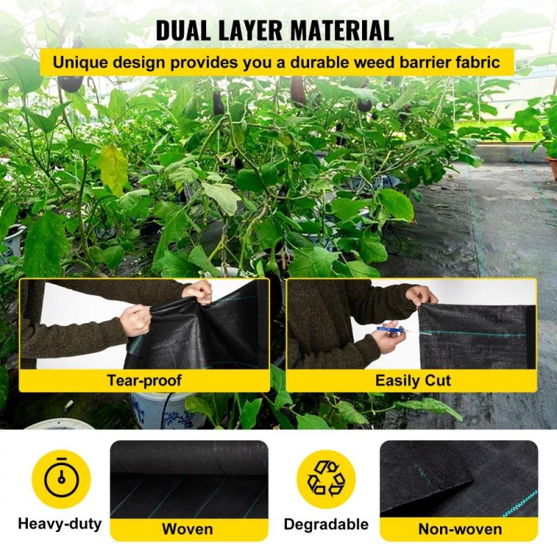 Landscaping & Shade | Weed Barrier, 5.8oz Landscape Fabric, 4ft x 300ft Cover Mat Heavy Duty Woven Grass Control Geotextile for Garden, Patio, Black Landscaping & Shade Landscaping & Shade