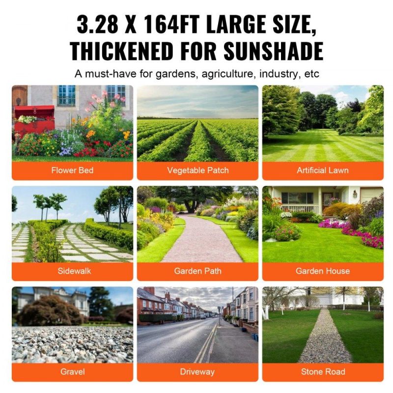 Landscaping & Shade | Weed Barrier Landscape Fabric 3.28*164FT Heavy Duty Woven Weed Control Mat Landscaping & Shade Landscaping & Shade