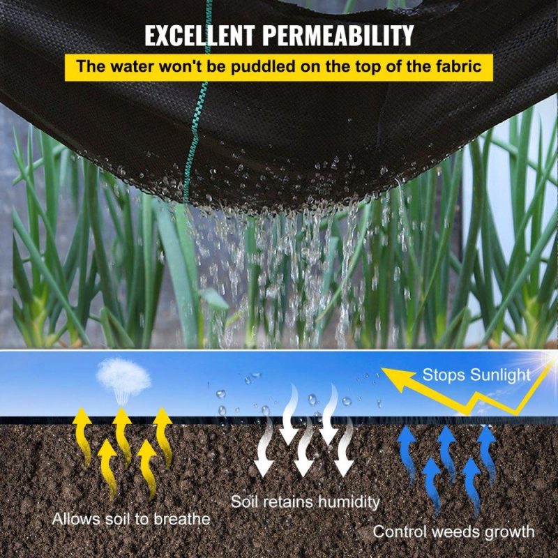 Landscaping & Shade | Weed Barrier Landscape Fabric, 4 x 250 FT Geotextile Underlayment, PP Woven Garden Ground Cover, 5Oz Weed Control Fabric, Heavy Duty Weed Block Fabric w/Good Permeability, Gardening Mat, Black Landscaping & Shade Landscaping & Shade