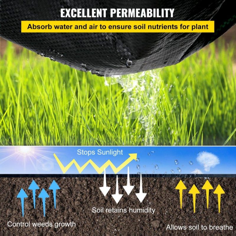 Landscaping & Shade | Weed Barrier Landscape Fabric, 5 x 250 ft, 5 Oz Premium Woven Ground Cover Heavy Duty PP Material & Easy Setup, Dual-Layer for Outdoor Garden, Lawn, Driveway, Black Landscaping & Shade Landscaping & Shade