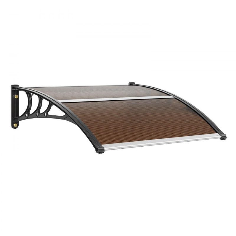 Landscaping & Shade | Window Door Awning Canopy 40″ x 40″, UPF 50+ Polycarbonate Entry Door Outdoor Window Awning Exterior, Front Door Overhang Awning for Sun Shutter, UV, Rain, Snow Protection, Hollow Sheet Brown Landscaping & Shade Brown