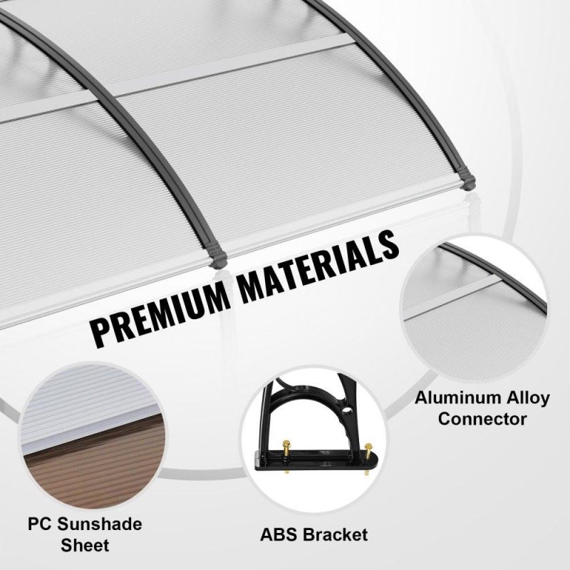 Landscaping & Shade | Window Door Awning Canopy 40″ x 40″, UPF 50+ Polycarbonate Entry Door Outdoor Window Awning Exterior, Front Door Overhang Awning for Sun Shutter, UV, Rain, Snow Protection, Hollow Sheet White Landscaping & Shade Landscaping & Shade