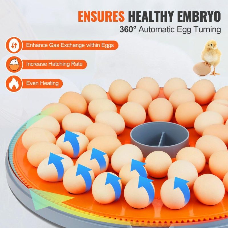 Livestock & Poultry Supplies | 48 Egg Incubator, Incubators for Hatching Eggs, 360° Automatic Egg Turner with Temperature and Humidity Display, 48 Eggs Poultry Hatcher with ABS Transparent Shell for Chicken, Duck, Quail Agriculture & Forestry Equipment Livestock & Poultry Supplies