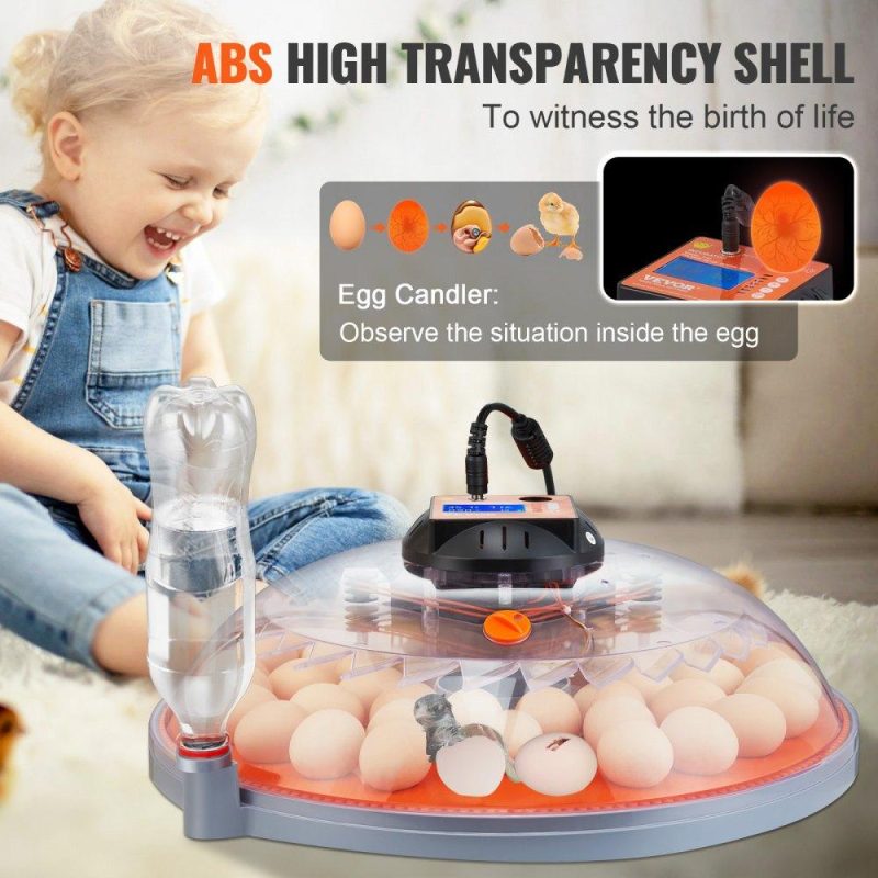 Livestock & Poultry Supplies | 48 Egg Incubator, Incubators for Hatching Eggs, 360° Automatic Egg Turner with Temperature and Humidity Display, 48 Eggs Poultry Hatcher with ABS Transparent Shell for Chicken, Duck, Quail Agriculture & Forestry Equipment Livestock & Poultry Supplies