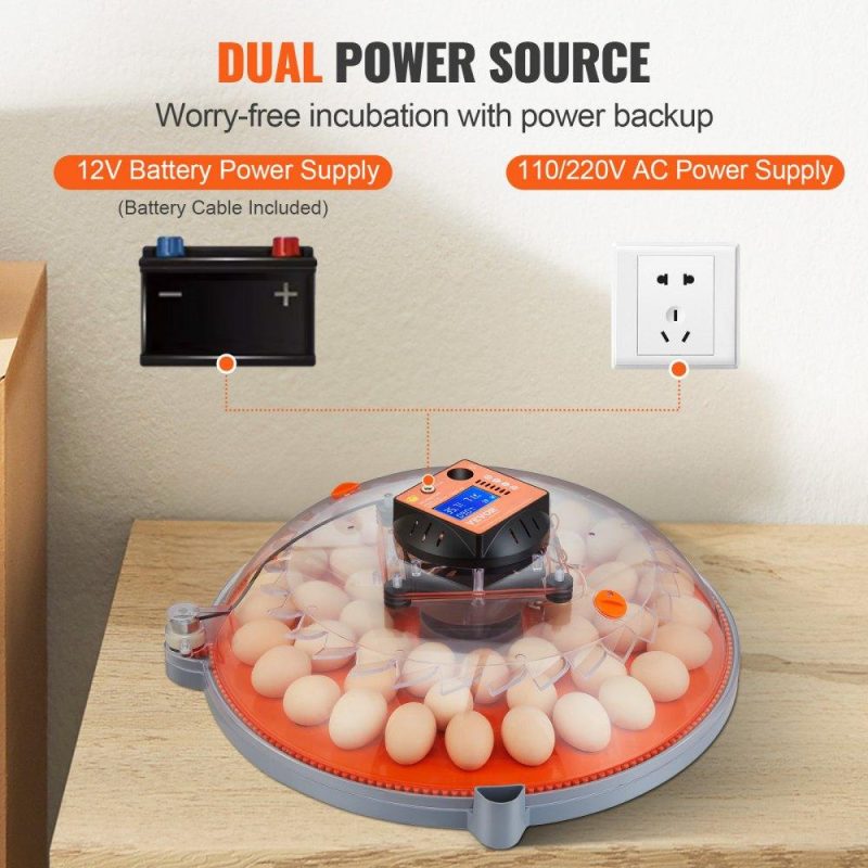 Livestock & Poultry Supplies | 48 Egg Incubator, Incubators for Hatching Eggs, 360° Automatic Egg Turner with Temperature and Humidity Display, 48 Eggs Poultry Hatcher with ABS Transparent Shell for Chicken, Duck, Quail Agriculture & Forestry Equipment Livestock & Poultry Supplies