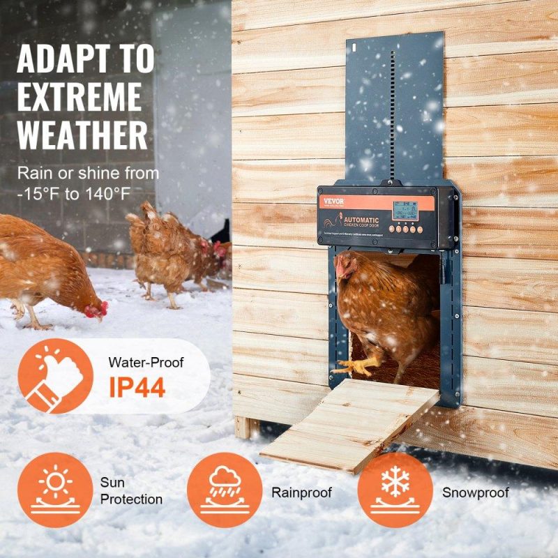 Livestock & Poultry Supplies | Automatic Chicken Coop Door, Auto Chicken Door Opener with Timer & Light Sensor Aluminum Chicken Coops Door with Remote Control and LCD screen, 4 Modes Opening, Battery or DC Powered Agriculture & Forestry Equipment Livestock & Poultry Supplies