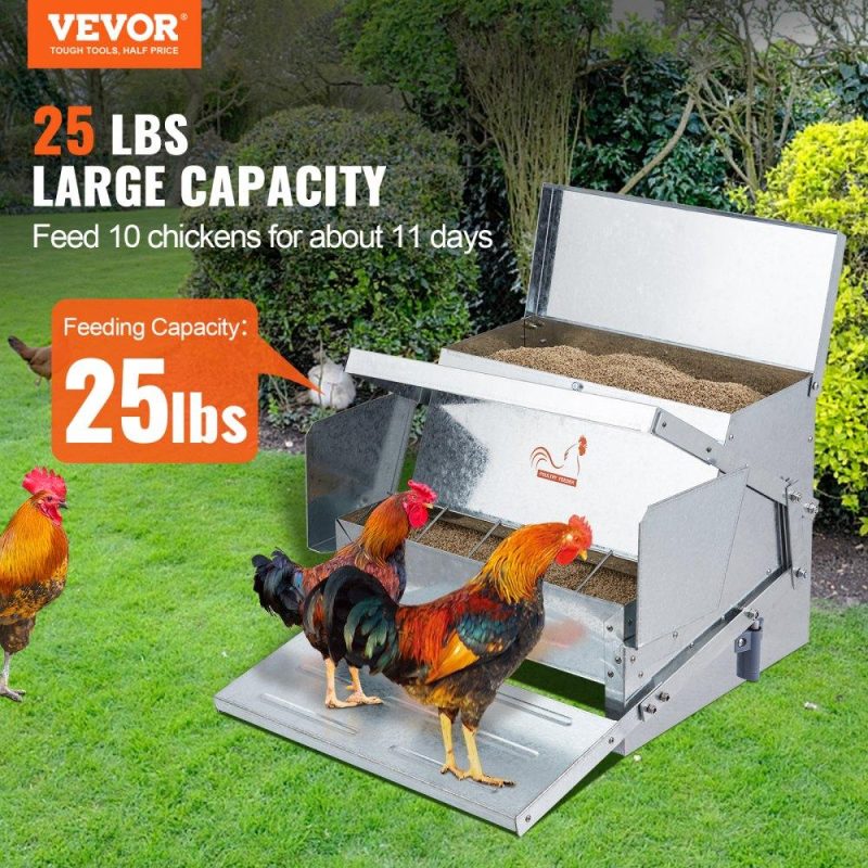 Livestock & Poultry Supplies | Automatic Chicken Feeder, 25 lbs Capacity Feeds 10 Chickens up to 11 Days, Galvanized Steel Poultry Feeder Agriculture & Forestry Equipment Livestock & Poultry Supplies