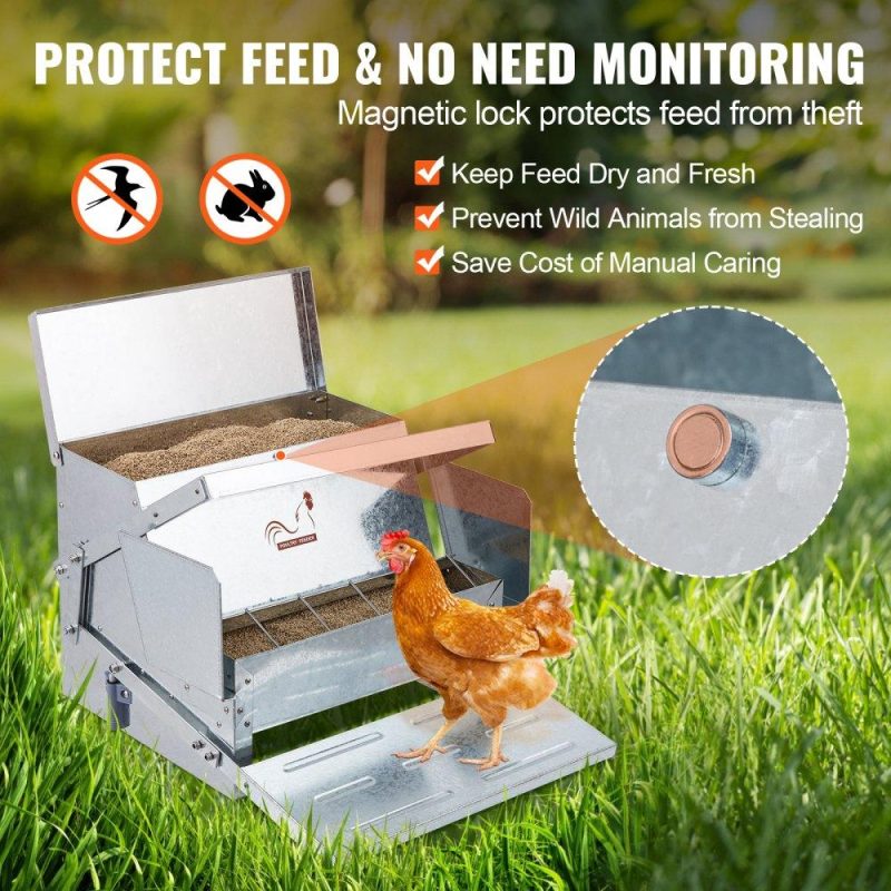 Livestock & Poultry Supplies | Automatic Chicken Feeder, 25 lbs Capacity Feeds 10 Chickens up to 11 Days, Galvanized Steel Poultry Feeder Agriculture & Forestry Equipment Livestock & Poultry Supplies