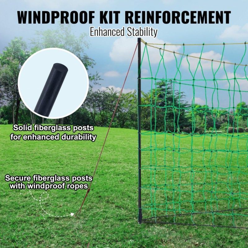 Livestock & Poultry Supplies | Electric Fence Netting, 35″ H x 164′ L, PE Net Fencing with Posts & Double-Spiked Stakes, Utility Portable Mesh for Goats, Sheep, Lambs, Deer, Hogs, Dogs, Used in Backyards, Farms, and Ranches Agriculture & Forestry Equipment Livestock & Poultry Supplies