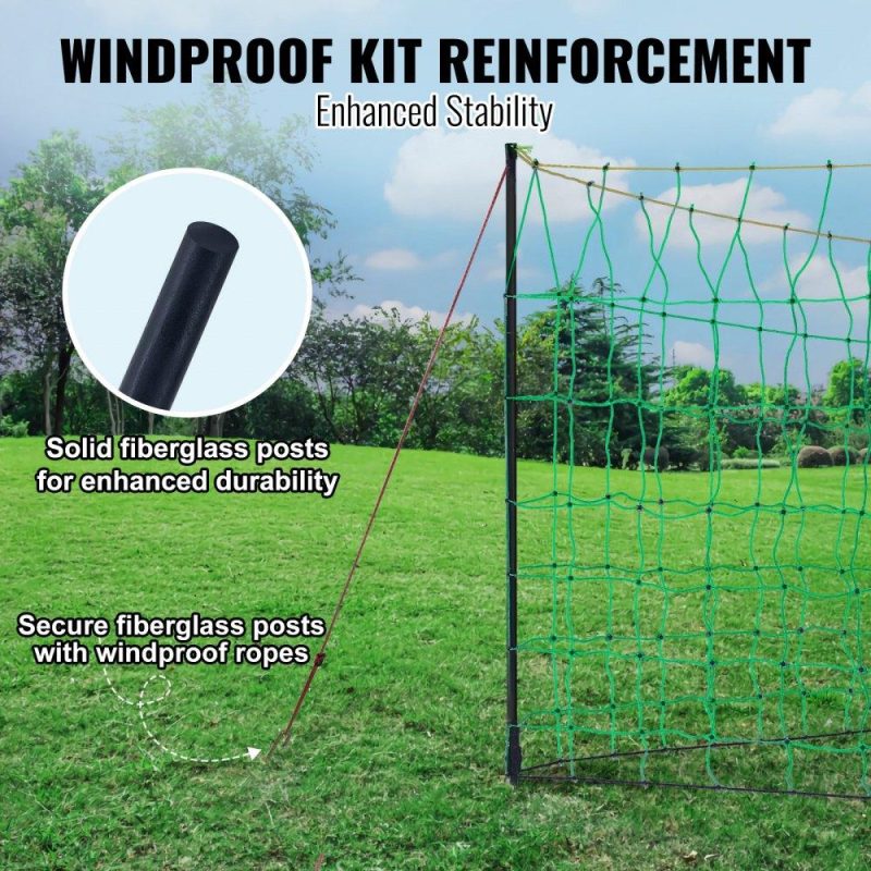 Livestock & Poultry Supplies | Electric Fence Netting, 42″ H x 164′ L, PE Net Fencing with Posts & Double-Spiked Stakes, Utility Portable Mesh for Goats, Sheep, Lambs, Deer, Hogs, Dogs, Used in Backyards, Farms, and Ranches Agriculture & Forestry Equipment Livestock & Poultry Supplies