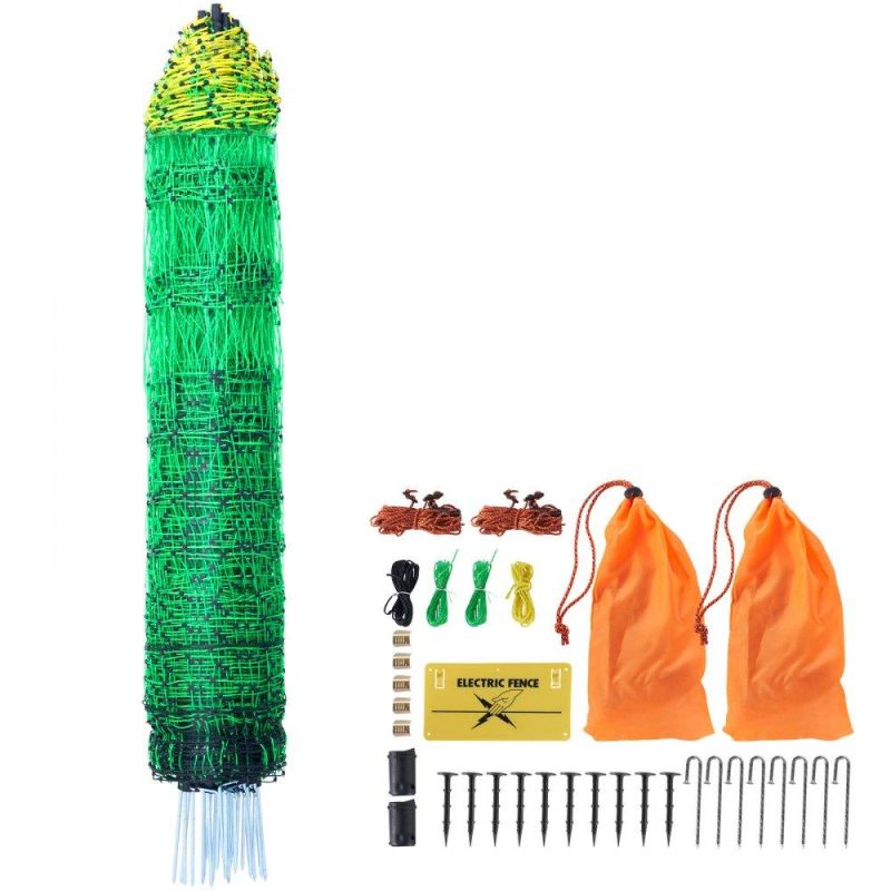 Livestock & Poultry Supplies | Electric Fence Netting, 48″ H x 100′ L, PE Net Fencing Kit with Posts & Double-Spiked Stakes, Utility Portable Mesh for Chickens, Ducks, Geese, Rabbits, Used in Backyards, Farms, and Ranches Agriculture & Forestry Equipment Livestock & Poultry Supplies