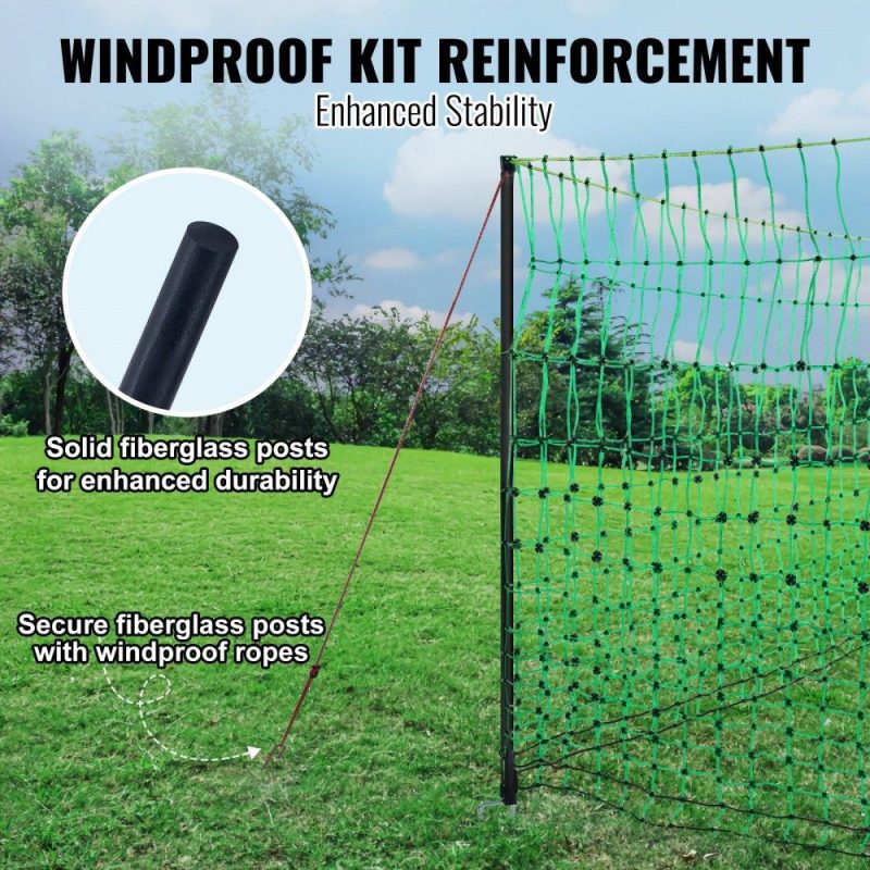 Livestock & Poultry Supplies | Electric Fence Netting, 48″ H x 100′ L, PE Net Fencing Kit with Posts & Double-Spiked Stakes, Utility Portable Mesh for Chickens, Ducks, Geese, Rabbits, Used in Backyards, Farms, and Ranches Agriculture & Forestry Equipment Livestock & Poultry Supplies