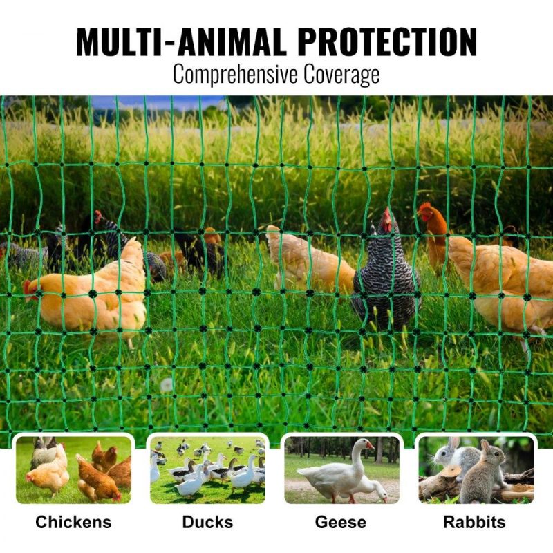 Livestock & Poultry Supplies | Electric Fence Netting, 48″ H x 100′ L, PE Net Fencing Kit with Posts & Double-Spiked Stakes, Utility Portable Mesh for Chickens, Ducks, Geese, Rabbits, Used in Backyards, Farms, and Ranches Agriculture & Forestry Equipment Livestock & Poultry Supplies