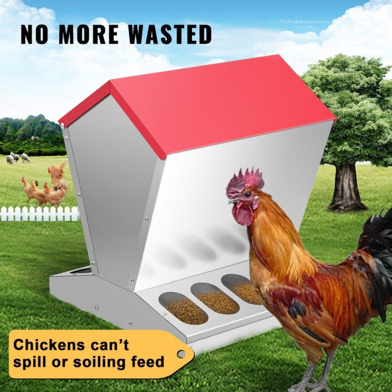 Livestock & Poultry Supplies | Galvanized Poultry Feeder 25lbs Capacity Chicken Feeder No Waste 22lbs Chicken Feeder with Lid 11.75×11.75×15.75in Chicken Feeder and Water for 10 Chickens Automatic Poultry Feeder Outdoor Agriculture & Forestry Equipment Livestock & Poultry Supplies