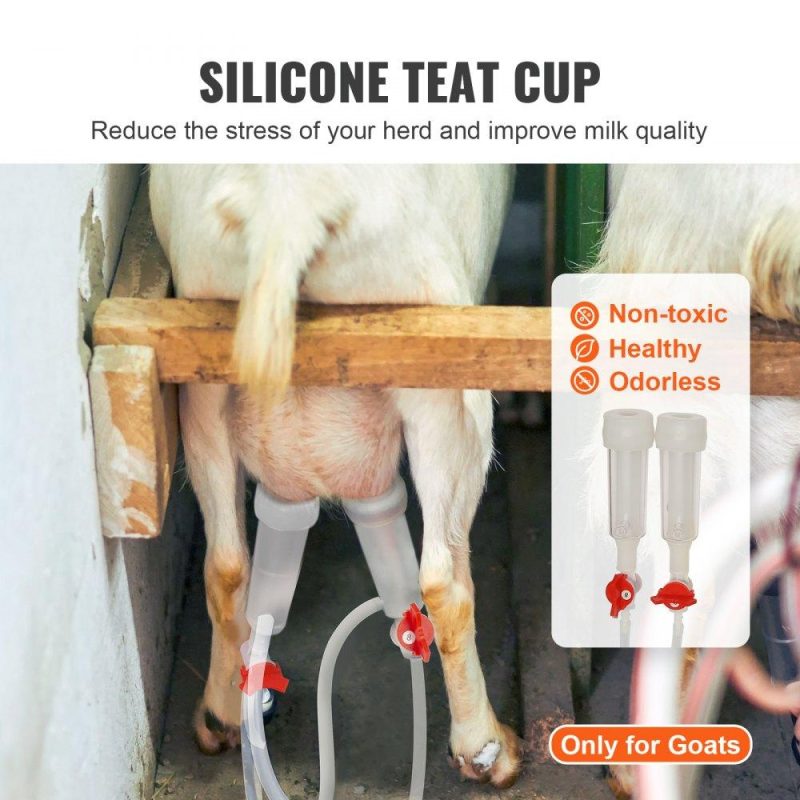 Livestock & Poultry Supplies | Goat Milking Machine, 3 L 304 Stainless Steel Bucket, Electric Automatic Pulsation Vacuum Milker, Portable Milker with Food-grade Silicone Cups and Tubes, Adjustable Suction for Sheep Agriculture & Forestry Equipment Livestock & Poultry Supplies