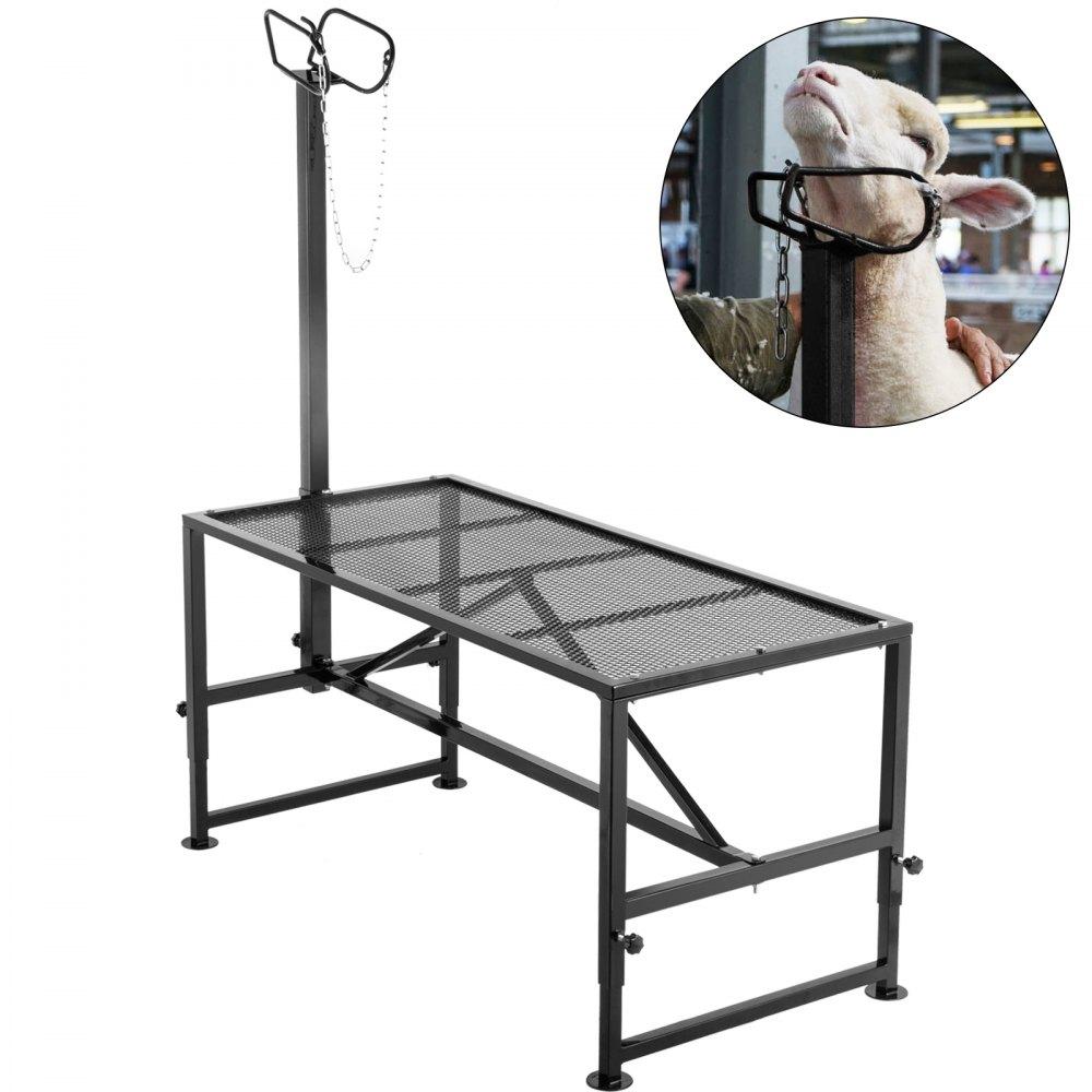 Livestock & Poultry Supplies | Livestock Stand 51×23 inches, Trimming Stand with Straight Head Piece, Goat Trimming Stand Metal Frame Sheep Shearing Stand Livestock Trimming Stands Black Agriculture & Forestry Equipment Black