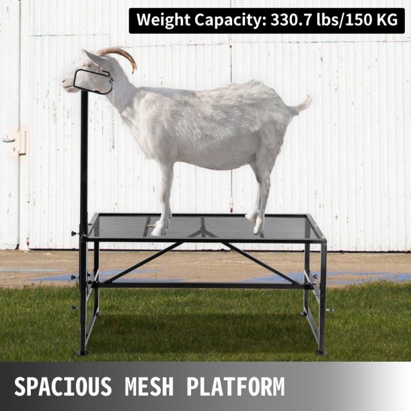 Livestock & Poultry Supplies | Livestock Stand 51×23 inches, Trimming Stand with Straight Head Piece, Goat Trimming Stand Metal Frame Sheep Shearing Stand Livestock Trimming Stands Black Agriculture & Forestry Equipment Black