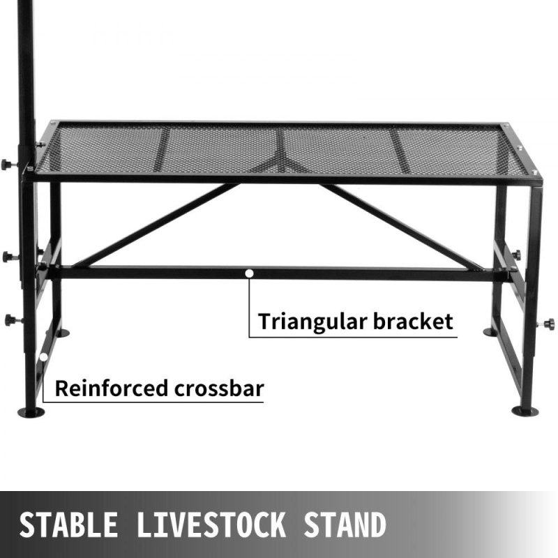 Livestock & Poultry Supplies | Livestock Stand 51×23 inches, Trimming Stand with Straight Head Piece, Goat Trimming Stand Metal Frame Sheep Shearing Stand Livestock Trimming Stands Black Agriculture & Forestry Equipment Black