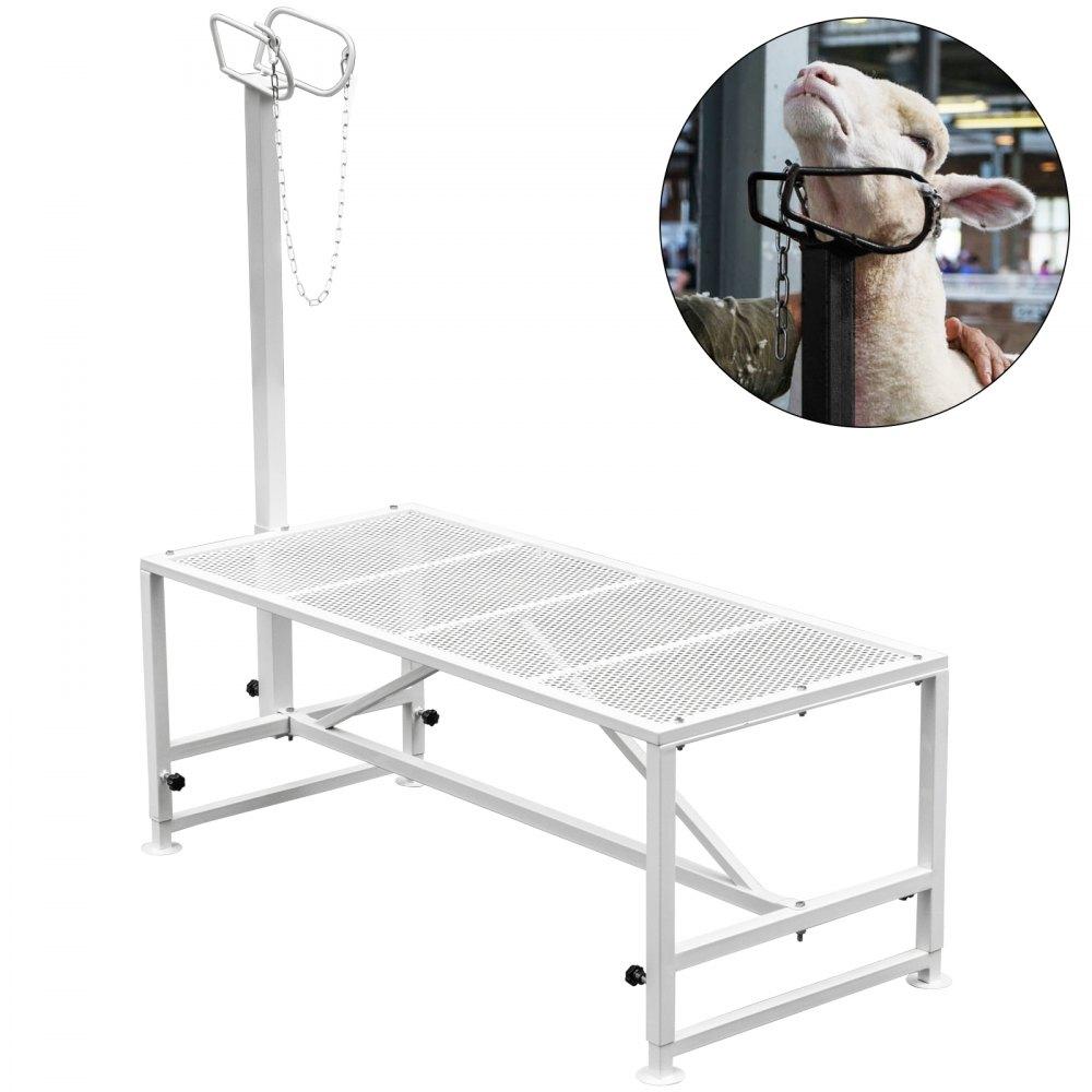 Livestock & Poultry Supplies | Livestock Stand 51×23 inches, Trimming Stand with Straight Head Piece, Goat Trimming Stand Metal Frame Sheep Shearing Stand Livestock Trimming Stands White Agriculture & Forestry Equipment Livestock & Poultry Supplies