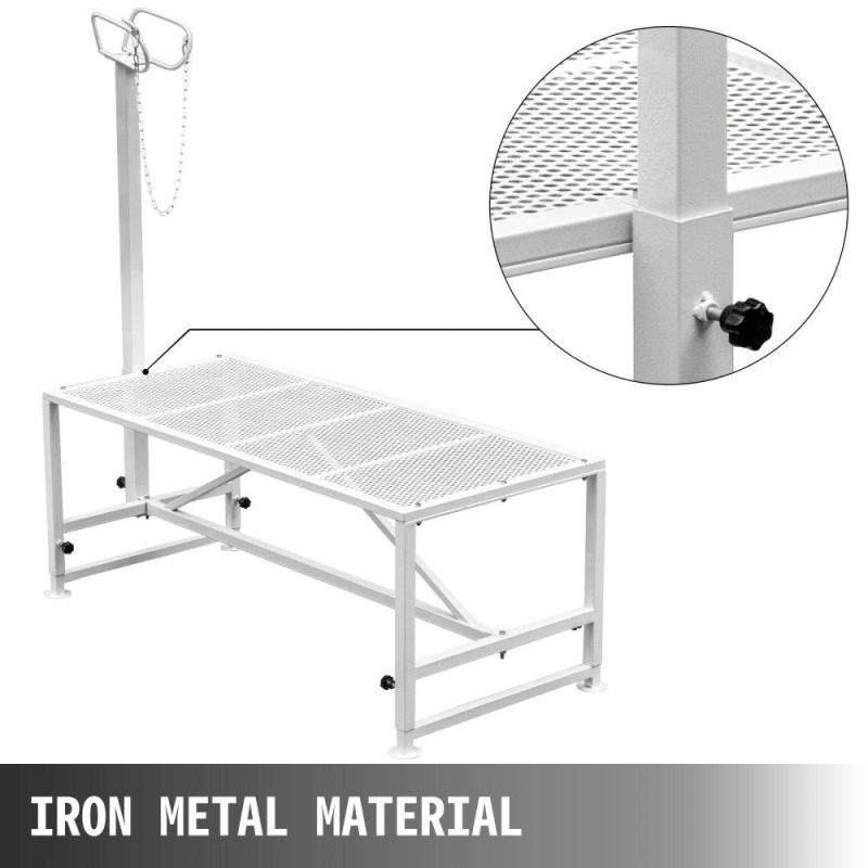 Livestock & Poultry Supplies | Livestock Stand 51×23 inches, Trimming Stand with Straight Head Piece, Goat Trimming Stand Metal Frame Sheep Shearing Stand Livestock Trimming Stands White Agriculture & Forestry Equipment Livestock & Poultry Supplies