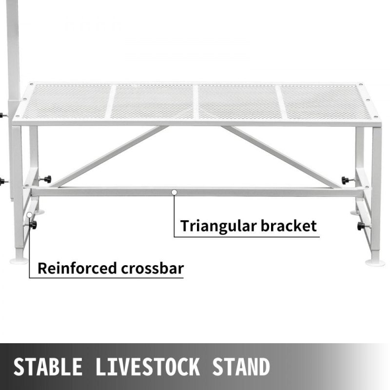 Livestock & Poultry Supplies | Livestock Stand 51×23 inches, Trimming Stand with Straight Head Piece, Goat Trimming Stand Metal Frame Sheep Shearing Stand Livestock Trimming Stands White Agriculture & Forestry Equipment Livestock & Poultry Supplies