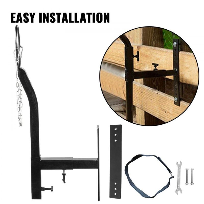 Livestock & Poultry Supplies | Livestock Stand Steel Gate Attachment Nose Loop Headpiece, 9.8inch Height and Trimming Stand 5.9inch Length Adjustable, Nose Loop Goat Trimming Stands, Sheep Shearing Stand, for Sheep & Goats Black Agriculture & Forestry Equipment Black