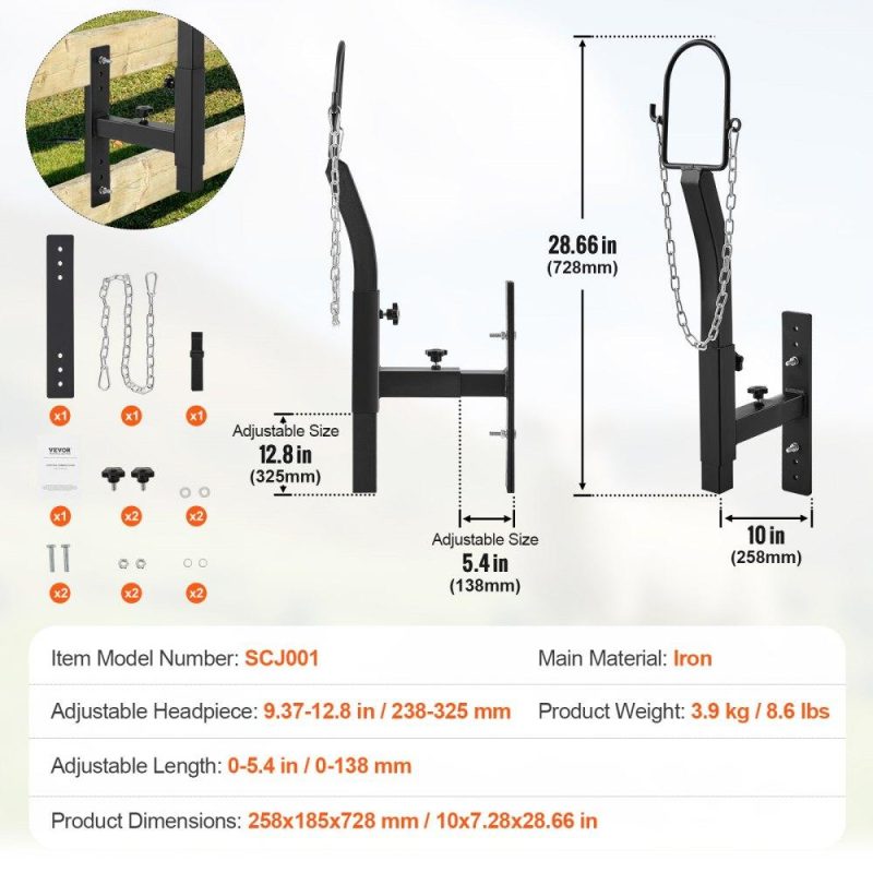 Livestock & Poultry Supplies | Livestock Trimming Stand, Goat & Sheep Stand 9.37-12.8 inch Adjustable Height 0-5.4 inch Width, Metal Goat Milking and Shearing Stand Attachment Nose Loop Headpiece, Black Black Agriculture & Forestry Equipment Black