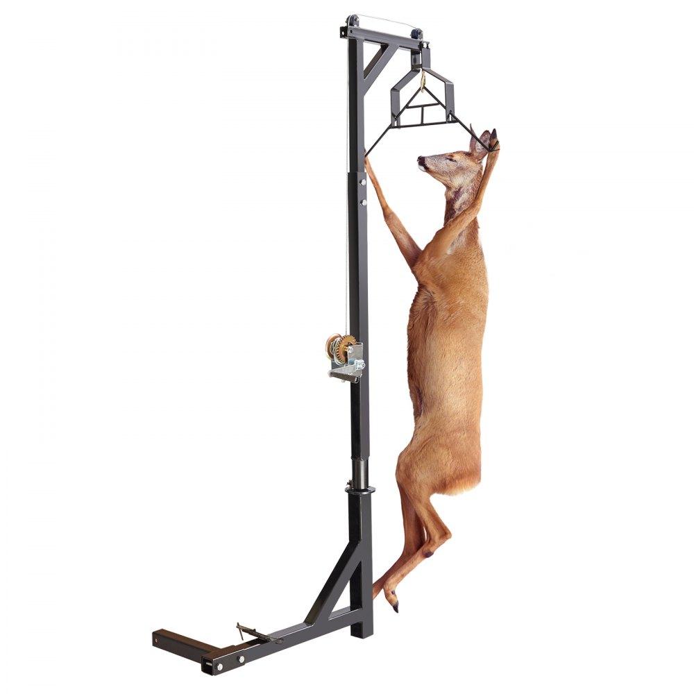 Mounted Deer Hoist | Hitch Mounted Deer Hoist, 400 lbs Load Capacity, Hitch Game Hoist, Truck Hitch Deer Hoist with Winch Lift Gambrel Set, 2-inch Hitch Receiver, Adjustable Height & 360 Degrees Swivel, Carbon Steel Agriculture & Forestry Equipment Livestock & Poultry Supplies