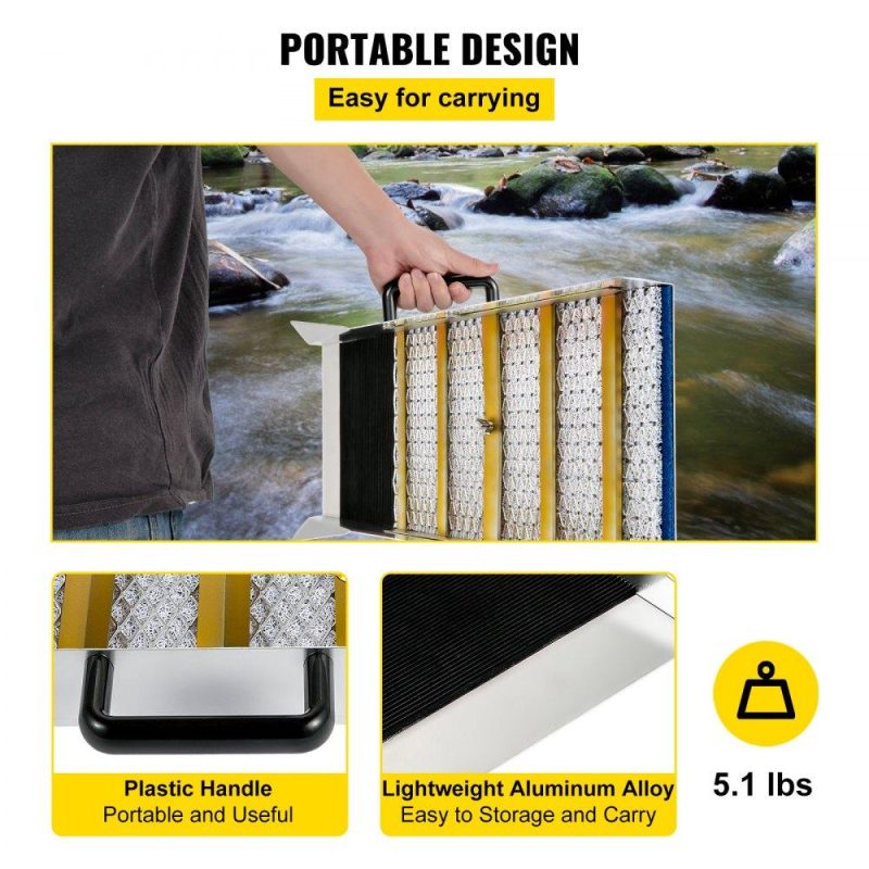 Outdoor Hand Tools | Aluminum Alloy Sluice Box, Compact 24″ Mini Sluice Boxes for Gold, Lightweight Gold Sluice Equipment, Portable Sluice Boxes w/Miner’s Moss, River, Creek, Gold Panning, Prospecting, Dredging Lawn & Garden Outdoor Hand Tools