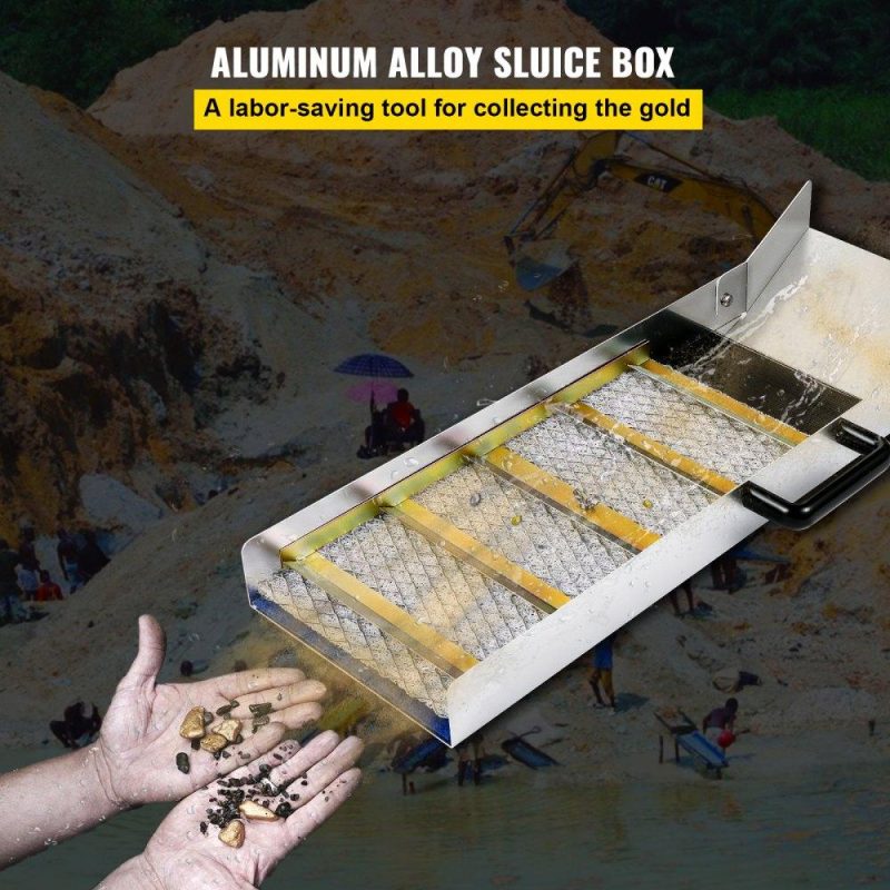 Outdoor Hand Tools | Aluminum Alloy Sluice Box, Compact 30″ Long Sluice Boxes for Gold, Lightweight Gold Sluice Equipment, Portable Sluice Boxes w/Miner’s Moss, River, Creek, Gold Panning, Prospecting, Dredging Lawn & Garden Outdoor Hand Tools