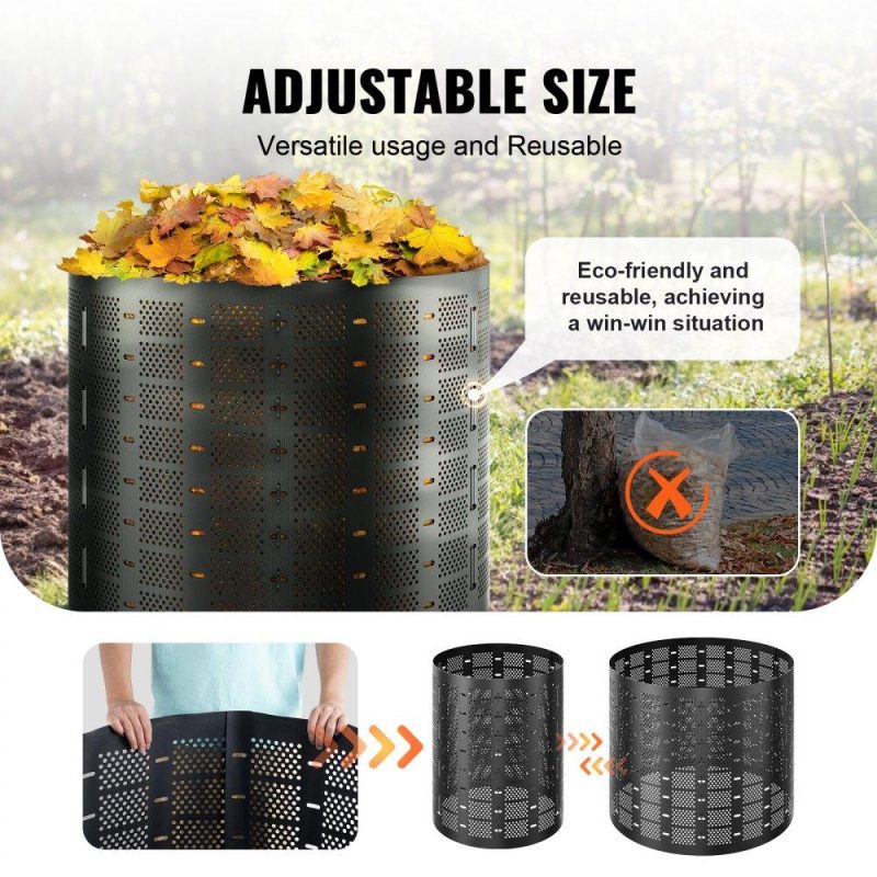 Outdoor Hand Tools | Compost Bin 220 Gallon, Outdoor Expandable Composter, Easy to Setup & Large Capacity Composting Bin, Fast Creation of Fertile Soil Lawn & Garden Outdoor Hand Tools