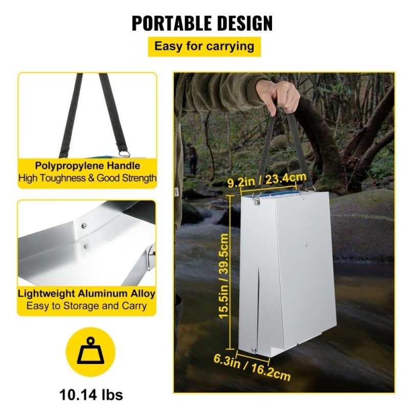 Outdoor Hand Tools | Folding Aluminum Alloy Sluice Box, Compact 50″ Sluice Boxes for Gold, Lightweight Gold Sluice Equipment, Portable Sluice Boxes w/Miner’s Moss, River, Creek, Gold Panning, Prospecting, Dredging Lawn & Garden Outdoor Hand Tools