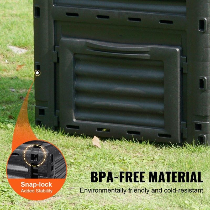 Outdoor Hand Tools | Garden Compost Bin 80 Gal, BPA Free Composter, Large Capacity Outdoor Composting Bin with Top Lid and Bottom Door, Easy Assembling, Lightweight, Fast Creation of Fertile Soil Lawn & Garden Outdoor Hand Tools