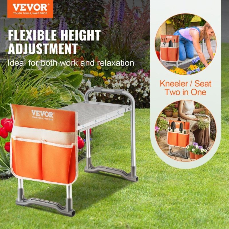 Outdoor Hand Tools | Garden Kneeler and Seat, 10″ EVA Wide Pad, 330 lbs Load Capacity Foldable Garden Stool, Kneeling Bench for Gardening with Tool Bag, Gifts for Women, Grandparents, Seniors, Mom and Dad Lawn & Garden Outdoor Hand Tools