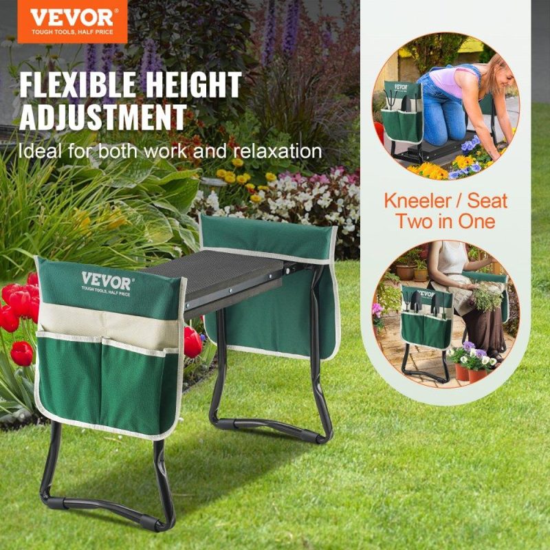 Outdoor Hand Tools | Garden Kneeler and Seat, 330 lbs Load Capacity, 8″ EVA Wide Pad, Foldable Garden Stool, Kneeling Bench for Gardening with Tool Bag, Gifts for Women, Grandparents, Seniors, Mom and Dad Lawn & Garden Outdoor Hand Tools