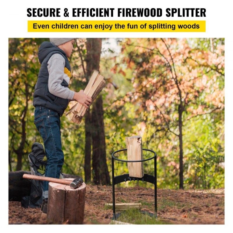 Outdoor Hand Tools | Log Splitter 17″ x 10.8″, Wood Splitter for 8″ Diameter Wood, Firewood Splitter 6.6 Lbs, Easy to Carry, Manual Log Splitter Made of Q235 Steel, with 4 Screws & Blade Cover, for Home, Campsite Lawn & Garden Outdoor Hand Tools