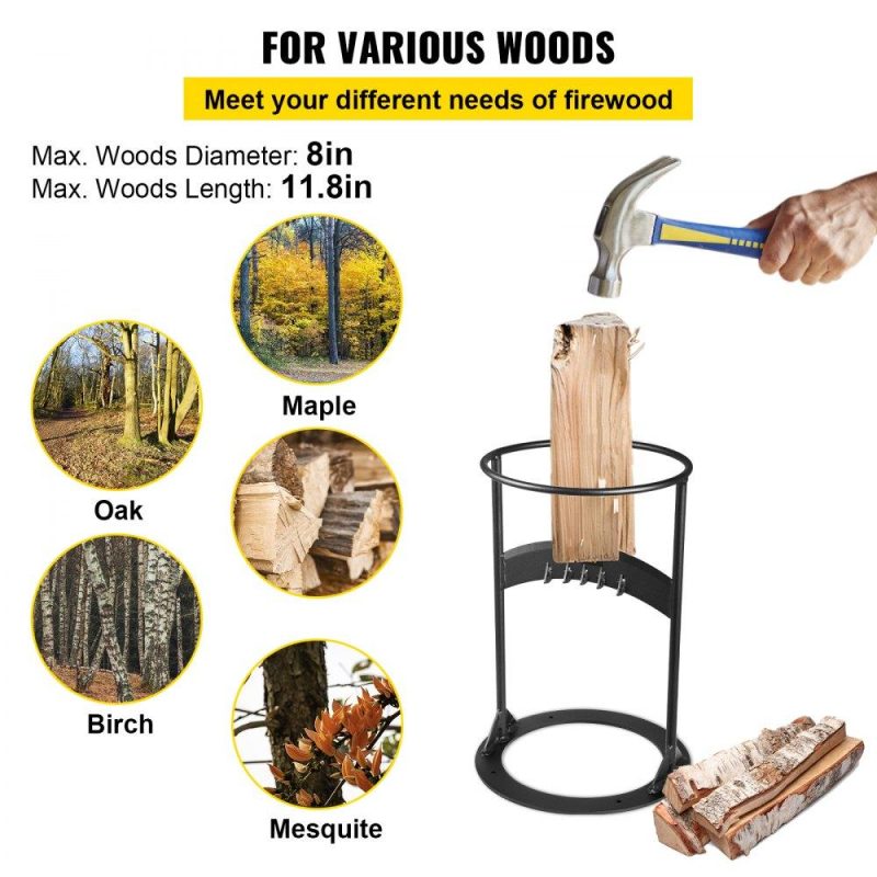 Outdoor Hand Tools | Log Splitter 17″ x 10.8″, Wood Splitter for 8″ Diameter Wood, Firewood Splitter 6.6 Lbs, Easy to Carry, Manual Log Splitter Made of Q235 Steel, with 4 Screws & Blade Cover, for Home, Campsite Lawn & Garden Outdoor Hand Tools