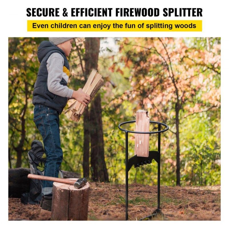 Outdoor Hand Tools | Log Splitter 21.8″ x 10.8″, Wood Splitter for 8″ Diameter Wood, Firewood Splitter 7.5 Lbs, Easy to Carry, Manual Log Splitter Made of Q235 Steel, with 4 Screws & Blade Cover, for Home, Campsite Lawn & Garden Outdoor Hand Tools