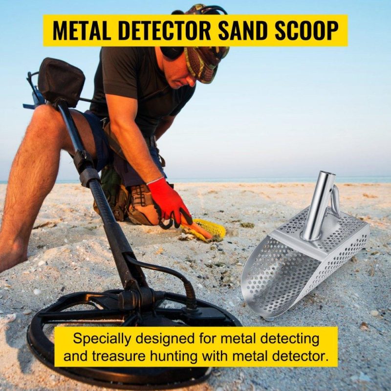 Outdoor Hand Tools | Metal Detector Sand Scoop, Stainless Steel Metal Detecting Beach Scoop Scoops, 10 MM Hole Beach Metal Detector Scoop, 2MM Sturdy Light Stainless Steel, for Metal Detecting and Treasure Hunting Lawn & Garden Outdoor Hand Tools