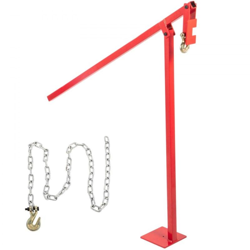 Outdoor Hand Tools | T Post Puller, 43.3 x 5.9 x 5.9 in, Heavy Duty Fence Jack with 118 in Long Lifting Chain, Powder-Coated Iron Standing Frame and Lever, for Round-Post, T-Stakes, Sign Posts & Tree Stump, Red Lawn & Garden Outdoor Hand Tools