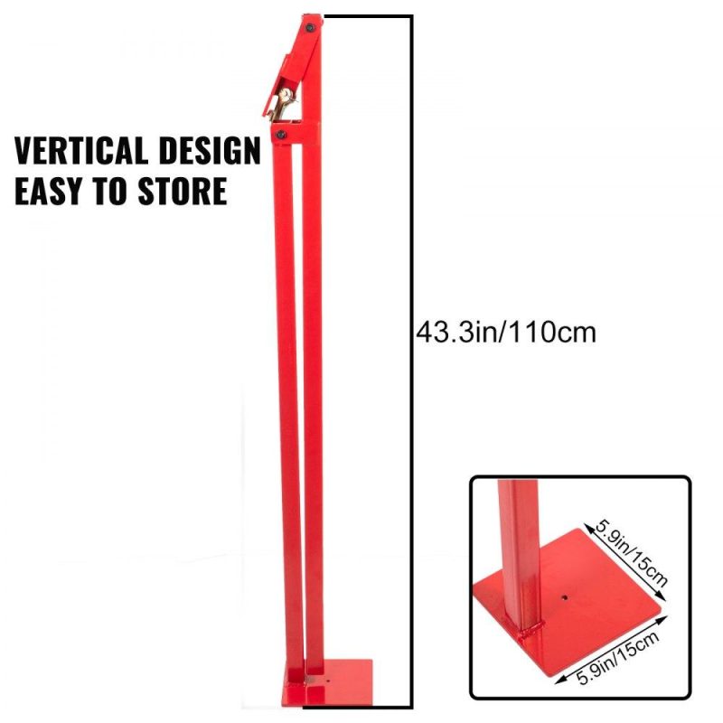 Outdoor Hand Tools | T Post Puller, 43.3 x 5.9 x 5.9 in, Heavy Duty Fence Jack with 118 in Long Lifting Chain, Powder-Coated Iron Standing Frame and Lever, for Round-Post, T-Stakes, Sign Posts & Tree Stump, Red Lawn & Garden Outdoor Hand Tools