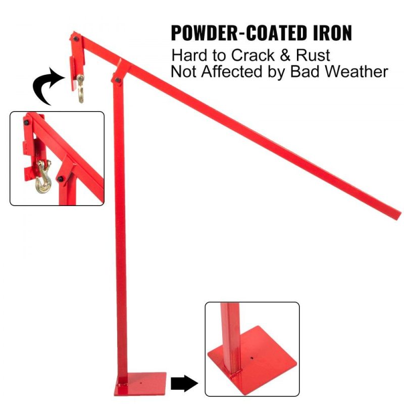 Outdoor Hand Tools | T Post Puller, 43.3 x 5.9 x 5.9 in, Heavy Duty Fence Jack with 118 in Long Lifting Chain, Powder-Coated Iron Standing Frame and Lever, for Round-Post, T-Stakes, Sign Posts & Tree Stump, Red Lawn & Garden Outdoor Hand Tools