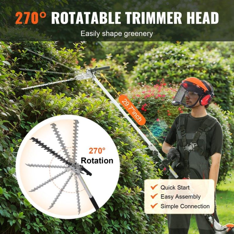 Outdoor Power Equipment | 15.7-inch 26CC 2 Cycle Gas Hedge Trimmer, Gas Powered Pole Hedge Trimmer with Dual Sided Dual Action Blade, 270° Adjustable Trimmer Head, Suitable for Trimming Shrubs, Bushes Lawn & Garden Outdoor Power Equipment