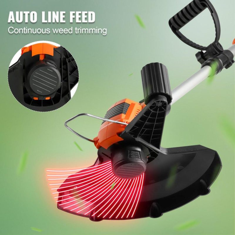 Outdoor Power Equipment | Cordless String Trimmer, 12″ 20 V Battery Powered Weed Eater With Auto Feed, 3 Spools, Battery and Charger Included, Cordless Weed Wacker for Trimming and Edging, for Lawns, Orchards, Driveways Lawn & Garden Outdoor Power Equipment