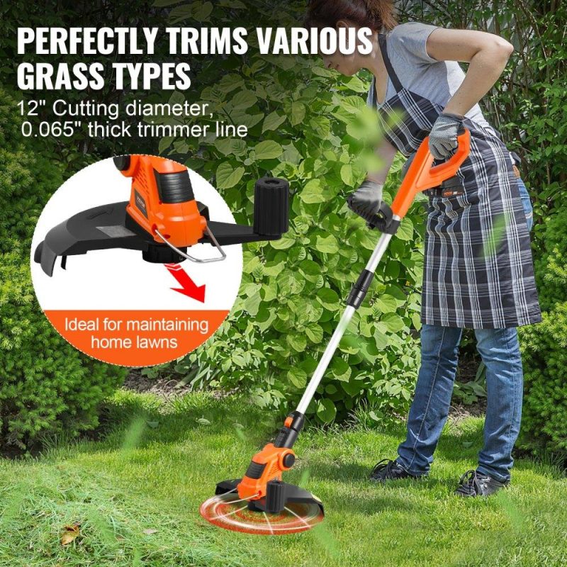 Outdoor Power Equipment | Cordless String Trimmer, 12″ 20 V Battery Powered Weed Eater With Auto Feed, 3 Spools, Battery and Charger Included, Cordless Weed Wacker for Trimming and Edging, for Lawns, Orchards, Driveways Lawn & Garden Outdoor Power Equipment