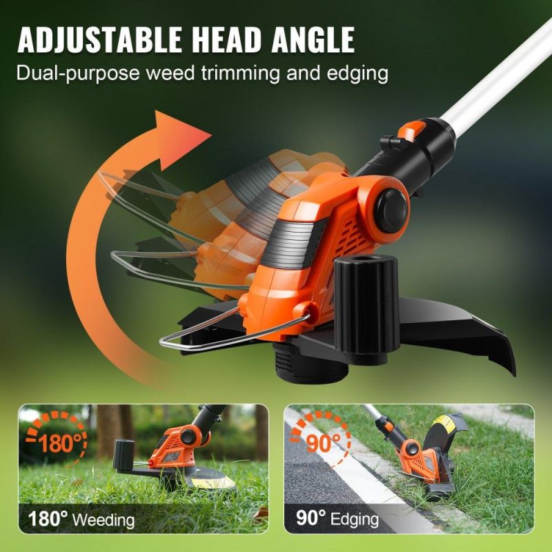 Outdoor Power Equipment | Cordless String Trimmer, 12″ 20 V Battery Powered Weed Eater With Auto Feed, 3 Spools, Battery and Charger Included, Cordless Weed Wacker for Trimming and Edging, for Lawns, Orchards, Driveways Lawn & Garden Outdoor Power Equipment