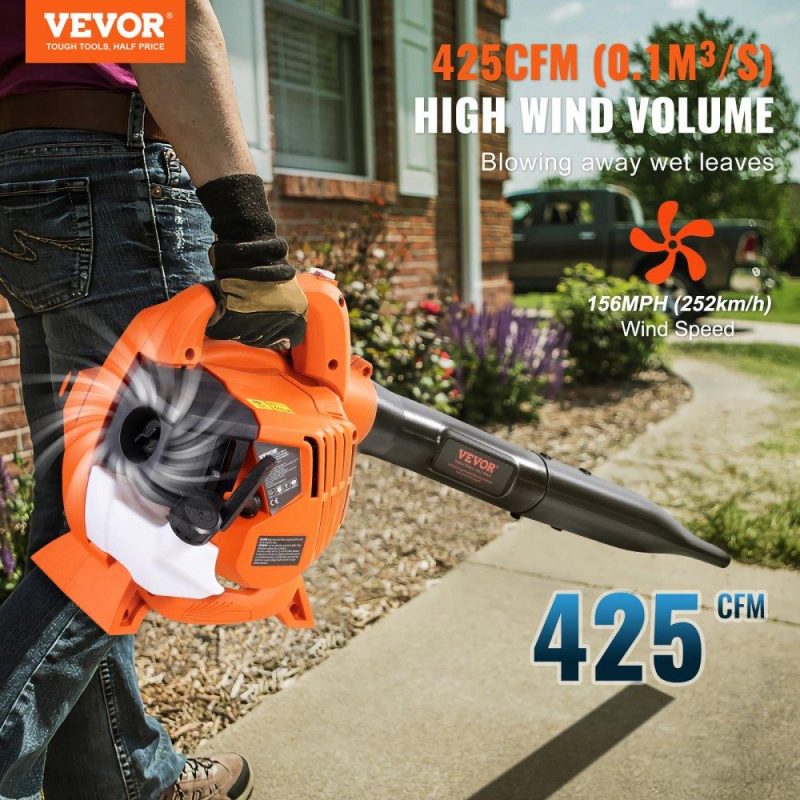 Outdoor Power Equipment | Leaf Blower, 26CC 2-Cycle Handheld Leaf Blower with A Fuel Tank, 2-in-1 Blower 425CFM Air Volume 156MPH Speed, Ideal for Lawn Care, Leaf Cleaning, and Snow Removal Lawn & Garden Outdoor Power Equipment