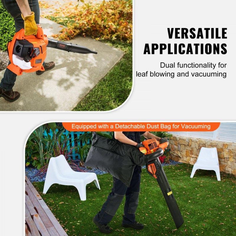 Outdoor Power Equipment | Leaf Blower, 26CC 2-Cycle Handheld Leaf Blower with A Fuel Tank, 2-in-1 Blower 425CFM Air Volume 156MPH Speed, Ideal for Lawn Care, Leaf Cleaning, and Snow Removal Lawn & Garden Outdoor Power Equipment