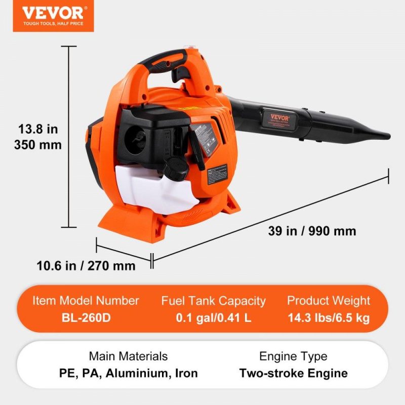 Outdoor Power Equipment | Leaf Blower, 26CC 2-Cycle Handheld Leaf Blower with A Fuel Tank, 2-in-1 Blower 425CFM Air Volume 156MPH Speed, Ideal for Lawn Care, Leaf Cleaning, and Snow Removal Lawn & Garden Outdoor Power Equipment