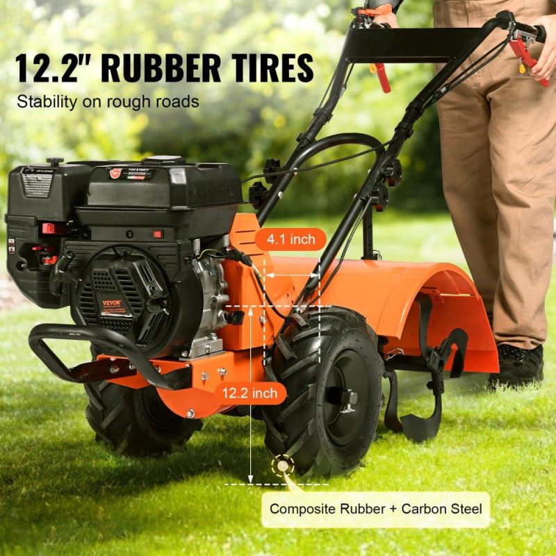 Outdoor Power Equipment | Tiller Cultivator, 212CC 4-Stroke Garden Cultivator, Tiller with 4 Steel Adjustable Rear Tines for Lawn, Garden and Field Soil Cultivation Lawn & Garden Outdoor Power Equipment